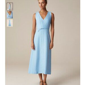 J. Crew Mathilde V-neck dress in luster canvas | Size 16
